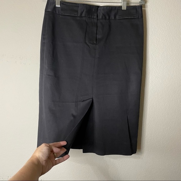 Theory Black pencil Skirt Basic Straight Front Slit Skirt Business Wear Size 8 - Picture 2 of 7
